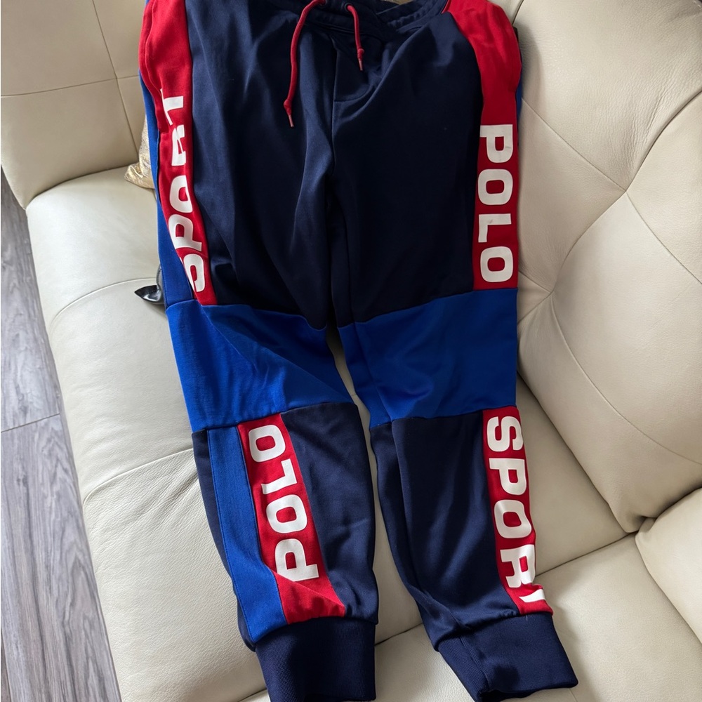 Polo by Ralph Lauren Kids Colorblock Joggers - Red, Blue, and Black